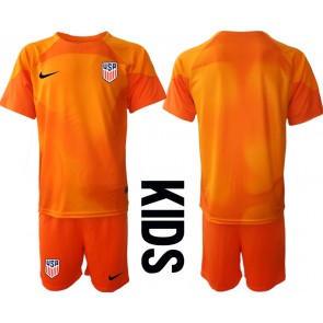 Förenta staterna Målvakt kläder Barn VM 2022 Hemmatröja Kortärmad (+ korta byxor)